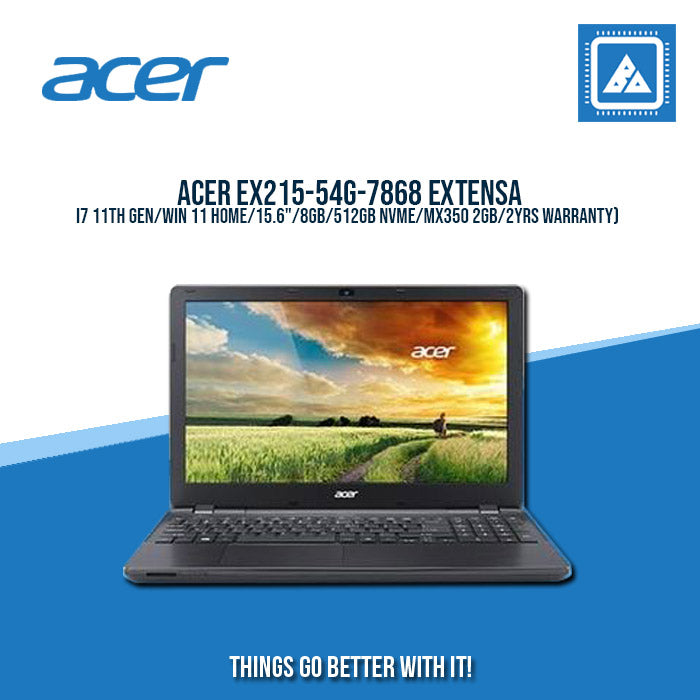 ACER EXTENSA 15 EX215-54G-7868 I7-1165G7/8GB/512GB NVME/MX350 2GB | BEST FOR STUDENTS AND FREELANCERS LAPTOP ACER EXTENSA 15 EX215-54G-7868 I7-1165G7/8GB/512GB NVME/MX350 2GB | BEST FOR STUDENTS AND FREELANCERS LAPTOP